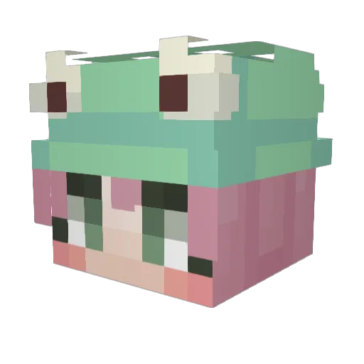 furtabs Minecraft avatar head, 3D render