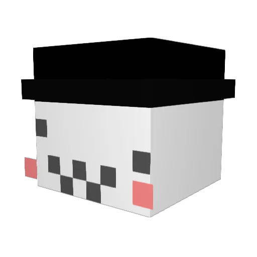 fusafusaso Minecraft avatar head, 3D render