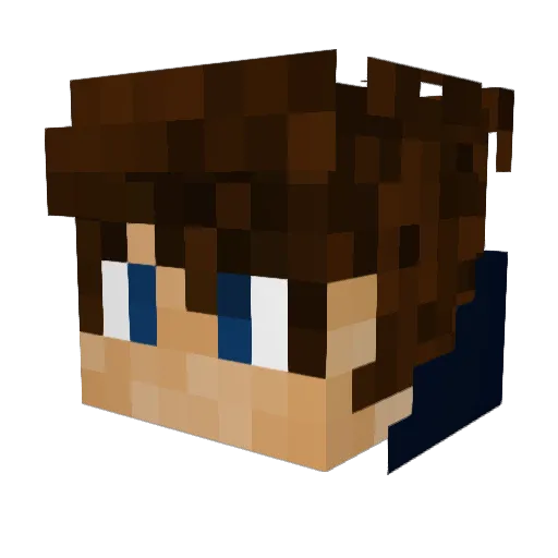 fusball Minecraft avatar head, 3D render