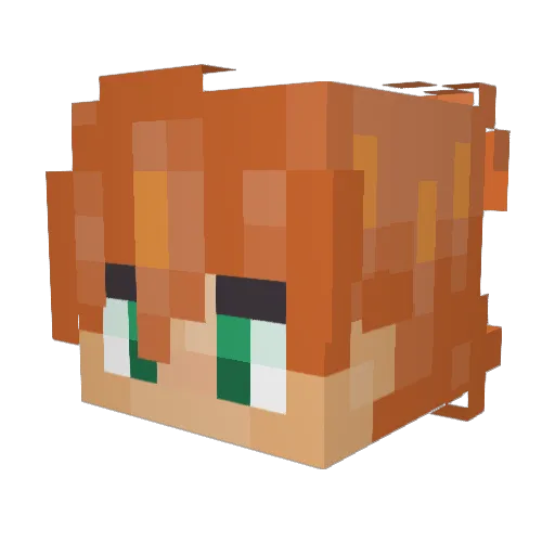 fusilai Minecraft avatar head, 3D render