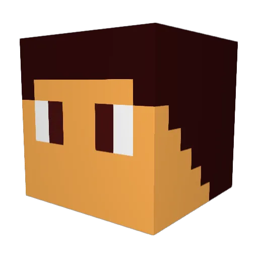 fusioner Minecraft avatar head, 3D render