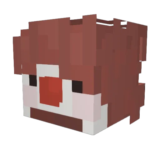 fusoj Minecraft avatar head, 3D render