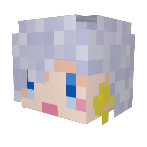 futamiya_ Minecraft avatar head, 3D render