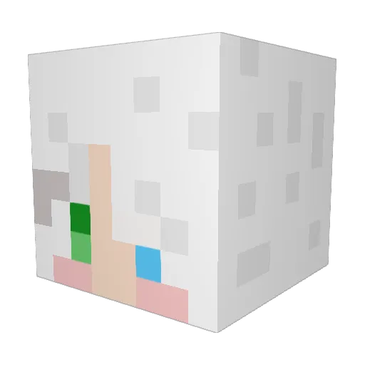 futantan Minecraft avatar head, 3D render
