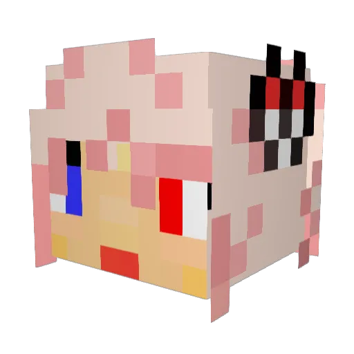 futarou Minecraft avatar head, 3D render