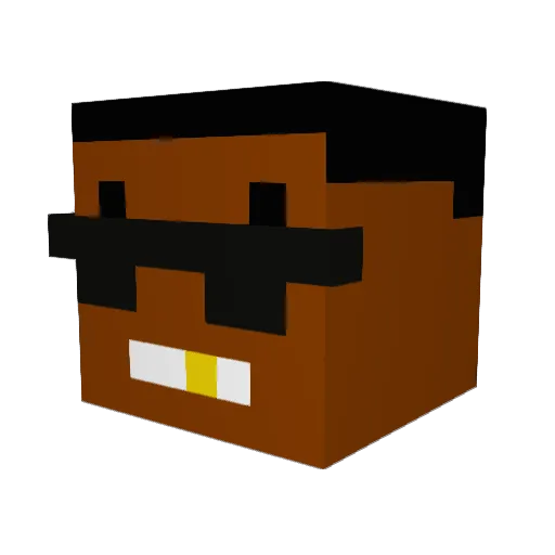 futchan Minecraft avatar head, 3D render