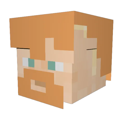 futstar24 Minecraft avatar head, 3D render