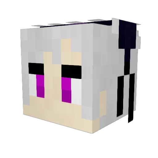 fuukoo Minecraft avatar head, 3D render