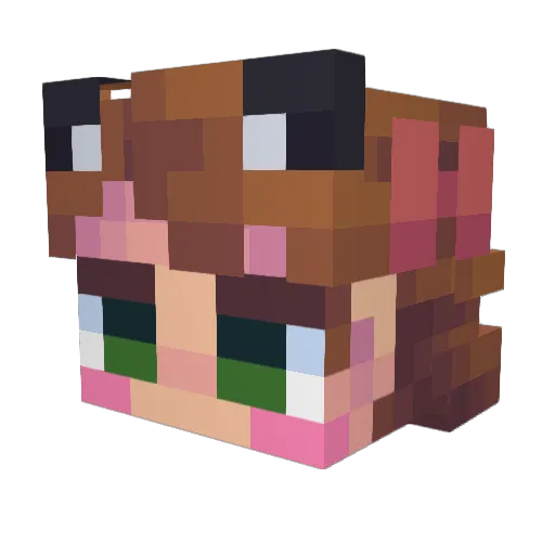 fuumbi Minecraft avatar head, 3D render