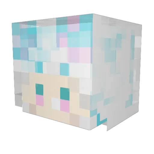 fuwa707 Minecraft avatar head, 3D render