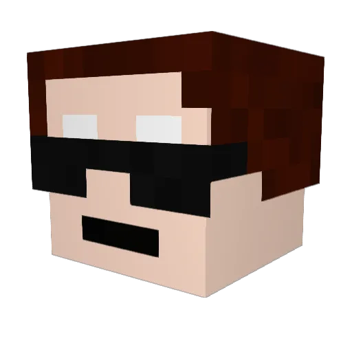 fuwahiro Minecraft avatar head, 3D render