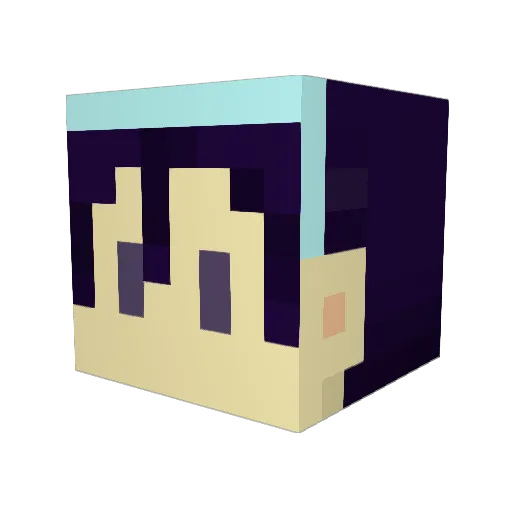 fuwausa Minecraft avatar head, 3D render