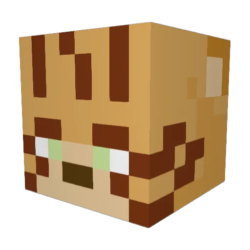 fuzaouo Minecraft avatar head, 3D render