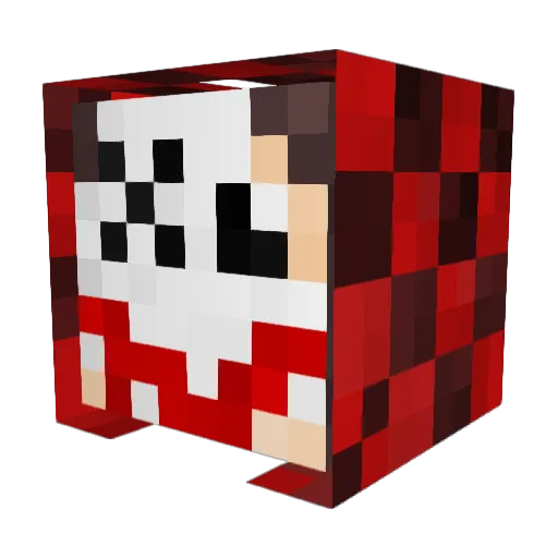 fuzegaimin Minecraft avatar head, 3D render