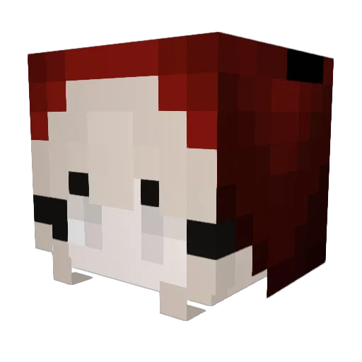fuzilarei Minecraft avatar head, 3D render