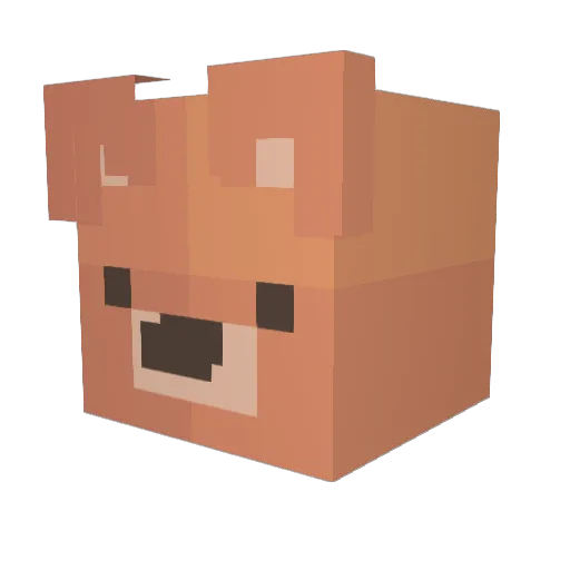 fuzz3l Minecraft avatar head, 3D render