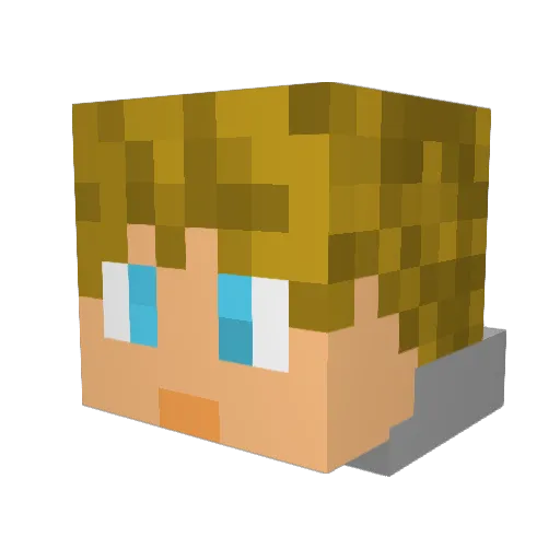 fuzzwumpleYT Minecraft avatar head, 3D render