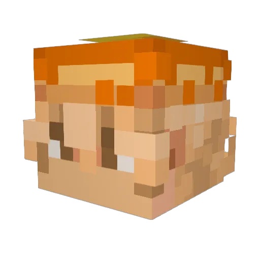 fvvx1m Minecraft avatar head, 3D render