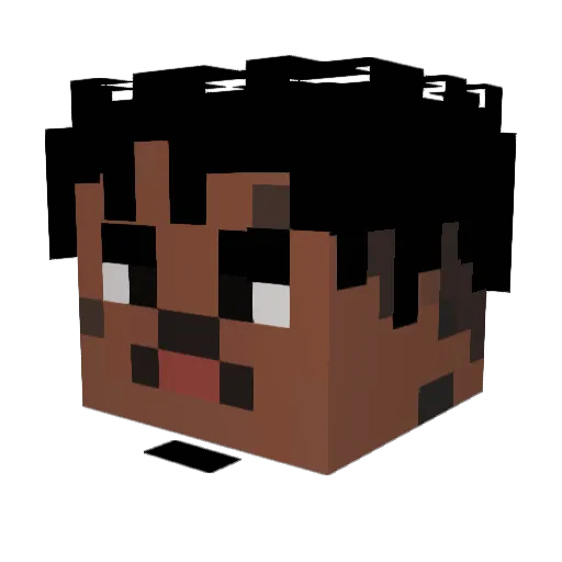 fwaxe Minecraft avatar head, 3D render