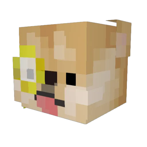 fwee Minecraft avatar head, 3D render