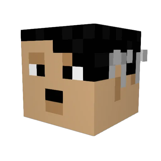 fyreck Minecraft avatar head, 3D render