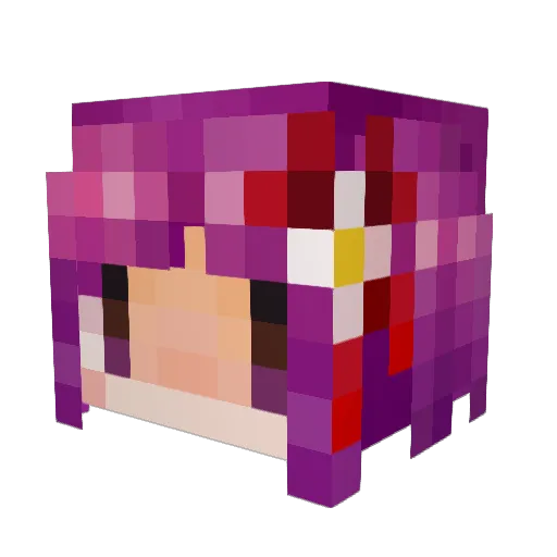 fyukari Minecraft avatar head, 3D render