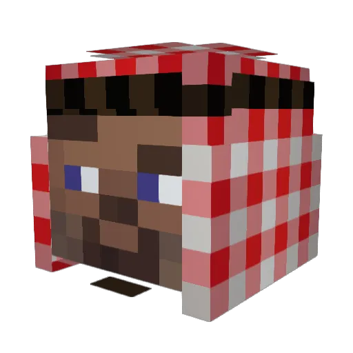 fzj_ Minecraft avatar head, 3D render