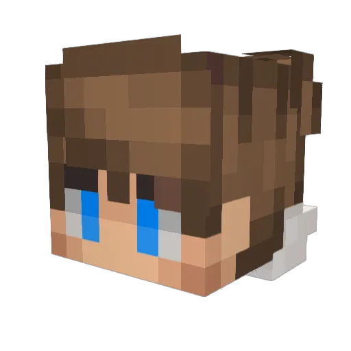 fzxa Minecraft avatar head, 3D render