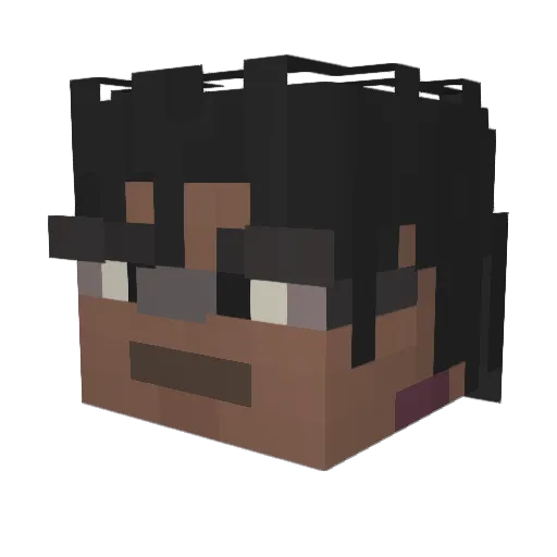 g0ld_ Minecraft avatar head, 3D render