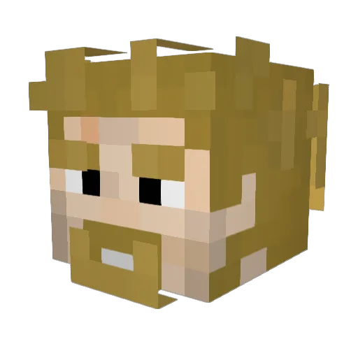 g1f_ Minecraft avatar head, 3D render