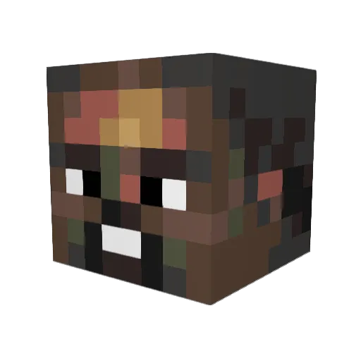 gTCoral Minecraft avatar head, 3D render