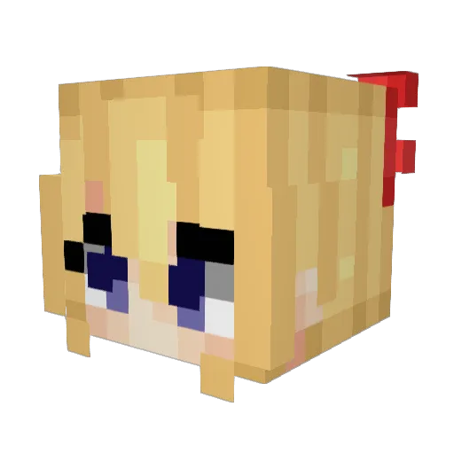 gUwUtine Minecraft avatar head, 3D render