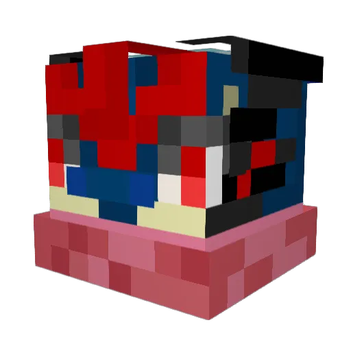 g_877 Minecraft avatar head, 3D render