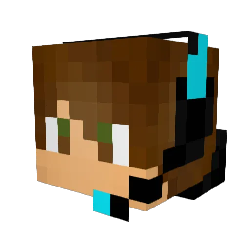 gaakid Minecraft avatar head, 3D render