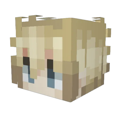 gaawn Minecraft avatar head, 3D render