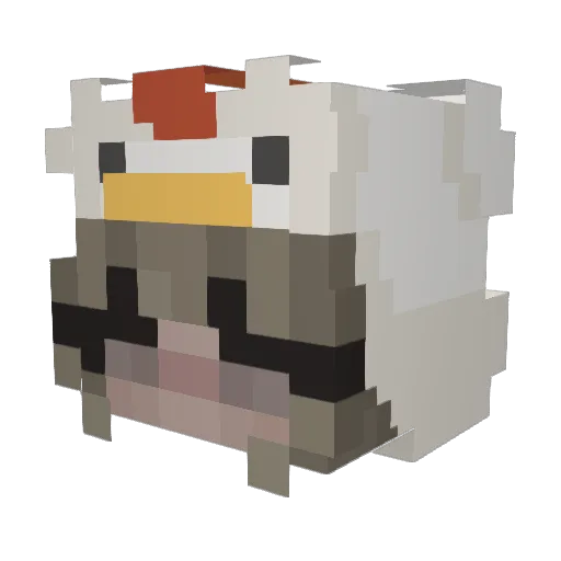 gabbbie Minecraft avatar head, 3D render