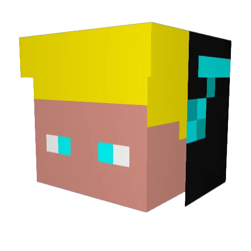 gabognic Minecraft avatar head, 3D render