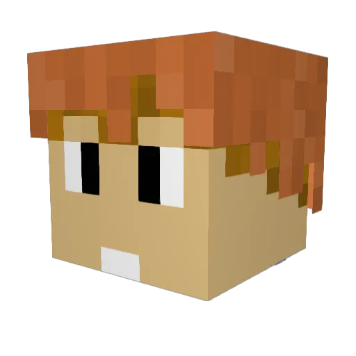 gaellae Minecraft avatar head, 3D render
