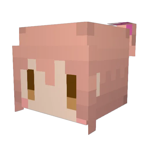 gagapen Minecraft avatar head, 3D render