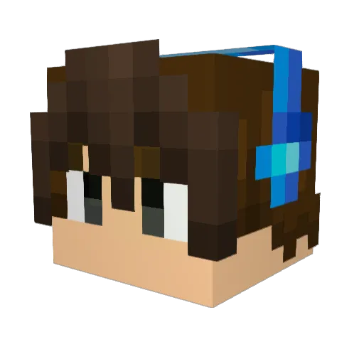 gain12138 Minecraft avatar head, 3D render