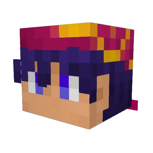 gakunagi Minecraft avatar head, 3D render