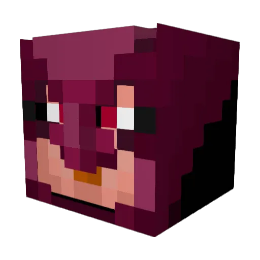gakurui Minecraft avatar head, 3D render