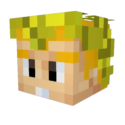 galaktica Minecraft avatar head, 3D render