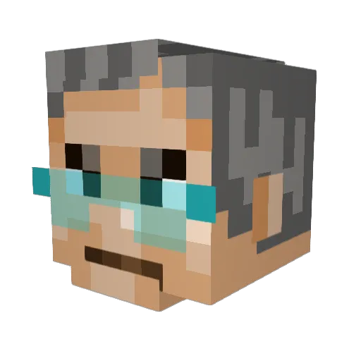 galaxypark Minecraft avatar head, 3D render