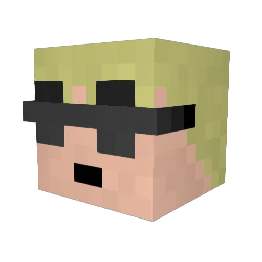 galday Minecraft avatar head, 3D render