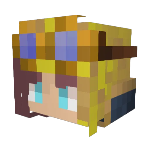 galixywolf Minecraft avatar head, 3D render