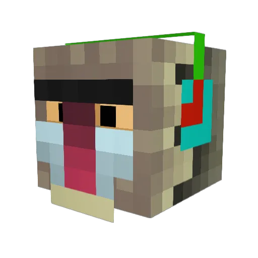 gallodepelea Minecraft avatar head, 3D render