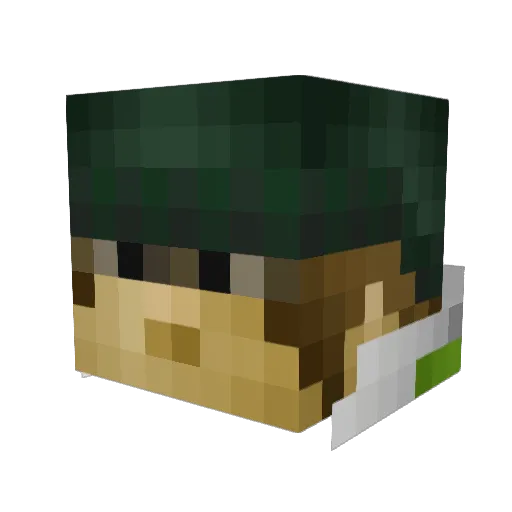 gamator Minecraft avatar head, 3D render