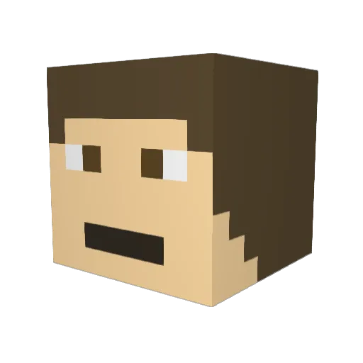 gameboymasta Minecraft avatar head, 3D render