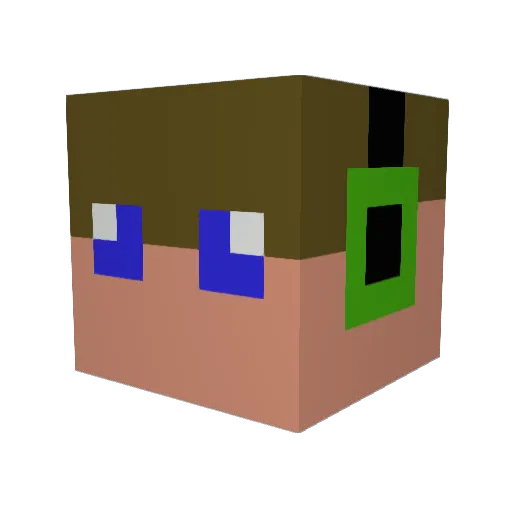 gameevil Minecraft avatar head, 3D render
